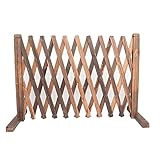 Erweiterbarer Gartenzaun aus Holz, freistehendes Haustiertor und Spalier, tragbares Hundezaunelement, Faltbarer, Leichter Pflanzenschutz, ideal für den Außenbereich (braun)