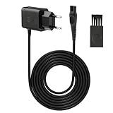 Lethra 15V Ladegerät für Philips Rasierer Ladekabel, Netzeil Kompatibel mit Philips HQ8505 Serie 3000 5000 7000 9000, Elektrorasierer Kabel, Barttrimmer Netzteil Adapter, mit Rasierpinsel