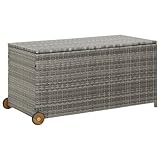 Xichuzi Gartenbox Hellgrau 120x65x61 cm Poly-Rattan, Kissenbox Outdoor WassBerdicht, Auflagenbox, Aufbewahrungsbox, Terrassenschrank, Gartentruhe, Gartenkiste, Garten Aufbewahrung - 310090