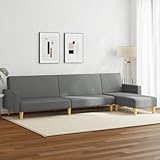 MOBCANT 2-TLG. Sofagarnitur Dunkelgrau Stoff Sofagarnitur Couch Couchgarnitur Schlafcouch für Empfangsraum Schlafzimmer Wohnung Hotel