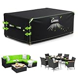 UIRWAY Abdeckung für Gartenmöbel, 180x120x74cm, Wasserdicht Loungemöbel 420D Oxford Gewebe Abdeckhauben für Möbelsets, Schutzhülle Gartenmöbel mit Belüftungsöffnungen und reflektierenden Streifen