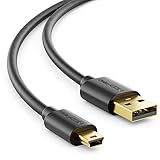 deleyCON 0,5m Mini USB 2.0 High Speed Kabel - Ladekabel Datenkabel für Handys Smartphones Tablets Navis Mikrofon - USB A-Stecker zu Mini B-Stecker - Schwarz