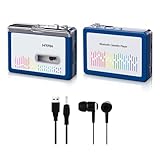 MYPIN Bluetooth Kassettenspieler mit Headset, Bluetooth-Ausgabeband-Laufwerk mit Headset/Lautsprecher, tragbarer Kassetten Spieler 2AA-Batterie oder USB-Stromversorgung, 3,5mm Headset-Anschluss