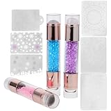 HAPINARY 3St Doppelkopf-Nagelschablone Hotfix Bürsten Gel-Nagel-Kit Stempel mit französischer Spitze Briefmarken nageldesign nägel design werkzeug Nagelset Maniküre-Kit Maniküre-Stift Acryl