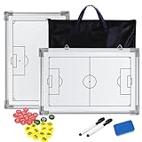 RoseFlower Taktiktafel Fußball, Taktikboard Fussball, Trainermappe Fußball Taktikmappe Fußball mit Marker Stift, Taktiktafel Fussball Magnettafel Soccer Coach Board für die Schulung Spielanalyse