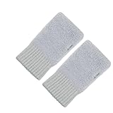 Long Keeper Thermisch Fingerlose Handschuhe Damen Winter Weich Und Flauschig Elastische Halbfinger Handschuhe Armstulpen (Grau)