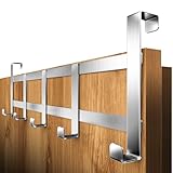 4smile Türgarderobe zum Einhängen – Türhaken aus Edelstahl, flexible Kleiderhaken Tür, robust - Vielseitige Haken zum Einhängen, platzsparende Türhakenleiste für gesamte Wohnung
