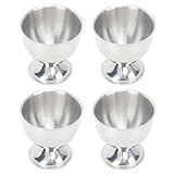 Riuulity Langlebiges 4-teiliges Eierbecherhalter-Set aus Edelstahl, 40 Ml, Leicht zu Reinigender Enten-Hühner-Eierbecher für Zuhause