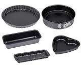 chg Profi Backformen-Set 5-tlg. Backset 'EasyOven' Brotbackform Quiche- und Kuchenform Herz-Backform Kastenform Springform