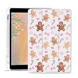 AdorableWhimsy Niedliche Lebkuchen-Schutzhülle für iPad Air 27,9 cm (11 Zoll) M3/M2 (2025/2024) für iPad Air 5 2022/Air 4 2020, mit Stifthalter, Weihnachtsschneeflocke, dreifach faltbar, Lederhülle