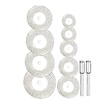 AHSKY 6/12-teiliges Mini-Diamant-Trennscheiben-Set Schleifscheibe Kreissägeblatt Schleifmittel for Dremel-Werkzeugzubehör for Rotory-Zubehör (Color : 12pcs Set, Size : 50mm)