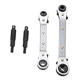DOITOOL 1 Satz Ratschenschlüssel Linie Mini Buchse Service Hydrant tatsächl torque roststop werkzeug Schraubenschlüssel mit Enden Reparaturschlüssel für Klimaanlagen 45# Stahl Silver