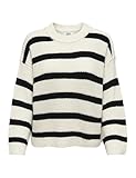 JDY Damen JDYjusty L/S Stripe Knt Noos Jumper Pullover, Eggnog, M EU