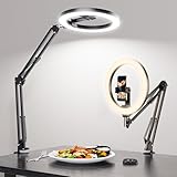Overhead Stativ Handy mit Ringlicht für Küche & Food-Videos – Ringlicht mit Stativ für Tisch | Ringlichter Ring Light für Küche, Backen, Rezeptaufnahmen, Videoaufnahmen, Livestream, Content Creation