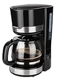 Korona 10232 Kaffeeautomat, 1.5 liters, schwarz Edelstahl mit Glaskanne, 12 Tassen, 1000 Watt