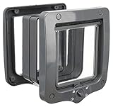 TRIXIE wasserdichte und geräuscharme Katzenklappe '4-Wege Freilauftür mit Tunnel, 20 × 22 cm, grau'- 44232