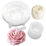 2 Stück Silikonform Blumen Kerzenform Silikon 3D Kerzenform Pfingstrose Blumen Kerzen Silikonform für die Herstellung von handgefertigten Duftkerzen, Seifen, Gips Harzhandwerk, etc.