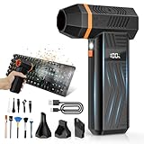 GLAM Elektrischer Staubgebläse Druckluftspray, Cordless Air Duster mit LED Display & LED Licht, 4-Stufen 150000RPM Gebläse Akku für PC Reinigungsset, Elektronik, Tastatur, Computer, Auto und Sofa