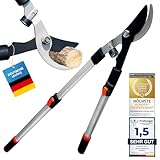 GOODS+GADGETS Teleskop Astschere Gartenschere mit geschmiedeter Klinge aus rostfreiem Edelstahl und Aluminum Teleskop Griffen