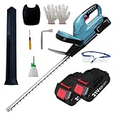 VOLTIX Elektrische Heckenschere mit Akku 21 V, wiederaufladbarer Lithium-Ionen-Rasentrimmer und Rasentrimmer, Klingen aus Edelstahl, Schutzhülle und Batterie im Lieferumfang enthalten, ideal für die