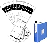 Ordnerrücken Einstecken Breit,50 Stück 54 x 190 mm Rückenschilder Qrdner Weiß Ordner Etiketten Ordnerrücken Rückenschilder für Schmale Ordner (Keine Klebrigkeit)