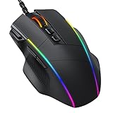 Dacoity Gaming Maus, Gaming Mouse mit 8 Programmierbare Tasten und Einstellbar 8000 DPI, RGB Beleuchtung PC Maus mit Kabel,USB-Wired Mouse mit Feuertaste ergonomisches für MMO,FPS,MOBA,Windows,PC,Mac