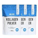 100% reines Kollagen Hydrolysat I Premium Proteinpulver I Collagen Protein Pulver I Millers Alpha-Gel 3 x 300 g I Ohne Zusatzstoffe I in Deutschland hergestellt