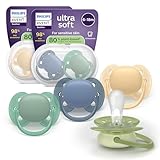 Philips Avent ultra soft Schnuller – kiefergerecht geformtes Design, für Babys von 6–18 Monaten, flexibles Saugerschild, symmetrischer Silikonsauger, BPA-frei, 4er-Pack, SCF091/53