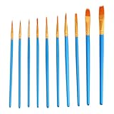 STOBAZA 10 Stück Teiliges Nylon Pinsel für Acrylfarbe Aquarell Ölgemälde Leicht Vielseitig für Anfänger und Künstler als Geschenk und Einfache Handhabung