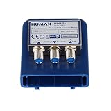 HUMAX Digital 2x1 DiSEqC Relais, SAT Verteiler zum Anschluss von 2 Single LNB an einen Receiver, SAT Multischalter 1 auf 2 mit Wetterschutzgehäuse, SAT Verstärker für Umschaltung bis zu 2 Satelliten