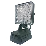 10.2 cm LED Arbeitsleuchte mit 16 LEDs, ABS-Gehäuse, USB-Ladeanschluss, tragbarer Strahler für BOSCH Li-Ion Akku, geeignet für Baustellen-, Außen- und Werkstattbeleuchtung