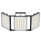 SOLLA-2025 Lite 300W LED Außenflutlicht, 30000LM, 6000K Tageslichtweiß IP66 Wasserdicht, 3 Köpfe Verstellbares Außen-Sicherheitsbeleuchtung für Parkplätze, Höfe, Baustelle-Schwarz