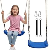 HOXVJYME Schaukel Outdoor Indoor,Kinderschaukel mit 2er Hängematte Gurte und 2er Karabinern, Schaukelsitz Garten Spielplatz Schaukel für Kinder zum Schaukeln, rutschfest, bis zu 80 kg (Blau)
