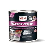 MEM Water Stop Abdichtungsmasse, Universalabdichtung & Feuchtigkeitssperre für innen & außen, Sofort dichtend, Lösemittel-, silikon- & bitumenfrei, Grau, 1 kg Eimer