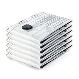 GRIFEMA 6 Stück Vakuumbeutel 80x60 cm – Platzsparend für Bettwäsche, Bettdecken, Decken und Reisen, Wiederverwendbar Vakuumbeutel für Kleidung, GH83-6