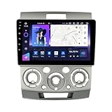Doppel Din 9 Zoll Android 14 Autoradio für Ford Ranger Everest 2006-2011 mit Wireless Carplay AHD Rückfahrkamera Bluetooth Lenkradsteuerung GPS Navigation (T400 [6+128G])