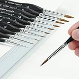 Fuumuui Miniatur-Künstlerpinselset mit feinen Details für Modellier- und Spielewerkstatt, Aquarell, Öl, Acryl, Nagel, Gesicht, Modellbau, Strichzeichnung (10 Stück)