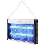 YISSVIC Elektrischer Insektenvernichter LED Mückenlampe mit UV-Lichtfalle Kabel 2M gegen Motten Mücken Fliegen Praktisches Hakendesign