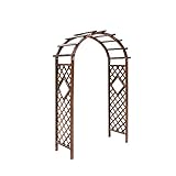 Gartenbogen aus Holz, wetterbeständig, Pergola für Kletterpflanzen, Hinterhof-Dekoration, stabiler Rosentorbogen, weiß, 236,2 cm, 102 cm, 17,8 cm hoch, 119,4 cm / 160 cm / 81 20,3 cm breit, ideal für