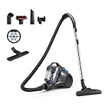 Amazon Basics Bodenstaubsauger ohne Beutel 1.3L Kompakt Leichtgewicht mit 3-Fach-Aktionsdüse, HEPA-Filter, 850W, für Teppich und Hartböden, Grau