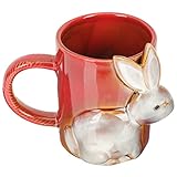 Cabilock Hase Kaffeebecher Keramik Kaffeetassen Cappuccino Tassen Porzellan Becher Mokkatassen Espressotassen Teetasse Büro Mug 2023 Chinesische Neujahr Deko Ostern Geschenk