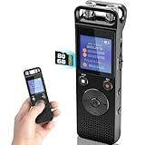 80G Digitale Diktiergeräte,Aufnahmegerät mit Surround, Mikrofon Voice Recorder 3072 Kbps HD-Aufnahme Aufnahmegerät 1000 Stunden Audio Recorder Mobile Rekorder mit Passwort für Unterricht, Meetings