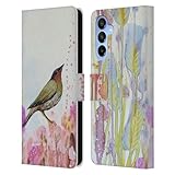 Head Case Designs Offizielle Sylvie Demers Verträumt Voegel 3 Leder Brieftaschen Handyhülle Hülle Huelle kompatibel mit Samsung Galaxy A16 5G