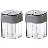 HADECOLL Packung mit 2 Gewürzbehältern， Gewürzstreuer aus Kristallglas mit 4 Gittern kann Klumpen filtern， Küche， Picknick， Grillen， Restaurant， Reisen，