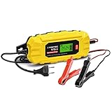 TROTEC Batterieladegerät PBCS 4A | Universal-Ladegerät, 12V-Auto-, Motorradbatterien, fahrbare Rasenmäher, Winterlademodus