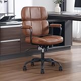 chairus Schreibtischstuhl Bürostuhl Ergonomisch für Arbeitszimmer PU Leder 360° Drehstuhl Höhenverstellbarer Computerstuhl für Büro Wohnzimmer Schlafzimmer (Braun)