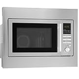 Bomann Einbaumikrowelle mit Grill und Heißluft | 60cm | 900W Mikrowelle | 1100W Grill | 2500W Heißluft | inkl. Grillrost und Drehteller | 25L Einbau Mikrowellengerät | MWG 2216 H EB inox