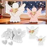 CHIHOLEN 3 Stück Silikonformen Engel, Silikonformen Gießformen Weihnachten Engel Mit Herz, Gipsformen Zum Gießen, Engel Silikon Kerzenform für DIY Kerzen,Seife, Gips, Handwerk