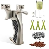 Luoyer Zwille Steinschleuder Profi Jagd für Erwachsene ‎Aluminum Schleuder Zwille mit Stahlkugeln Zielglocke Zubehör Slingshot für Outdoor Sport Katapult