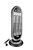 Güde Infrarot Heizstrahler GIH 900 (900 W Heizleistung, 2 Heizstufen (450/900 W) mit oder ohne Oszillation, 20 m³ max. Raumheizvermögen, Carbon-Heizelemente, großer Standfuß & Kippschutz, Tragegriff)